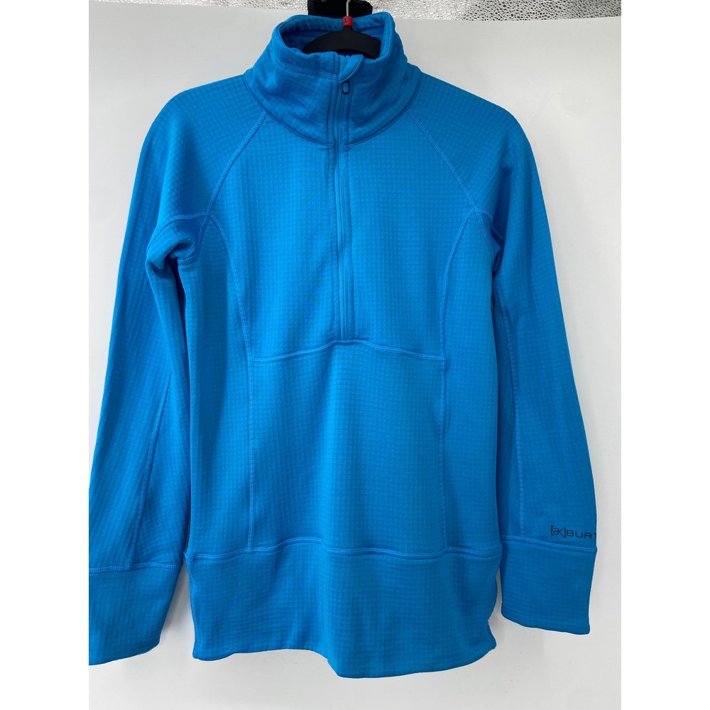 Burton AK Pullover Women Medium Blue Lift Grid‎ Fleece Half-Zip Gorpcore Ski